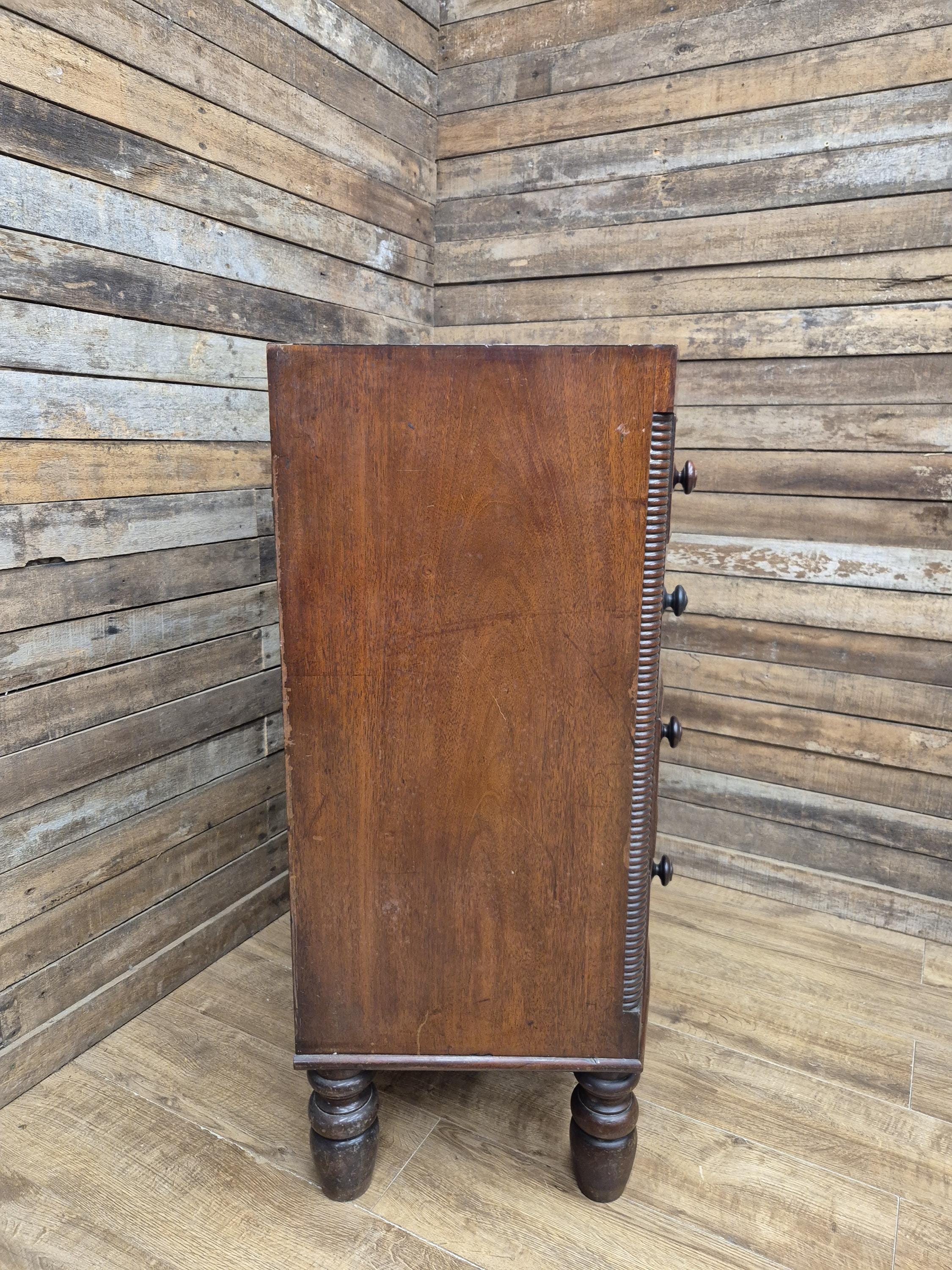 Mahogany Bow Front Chest Of Drawers Regency Style Five Drawer