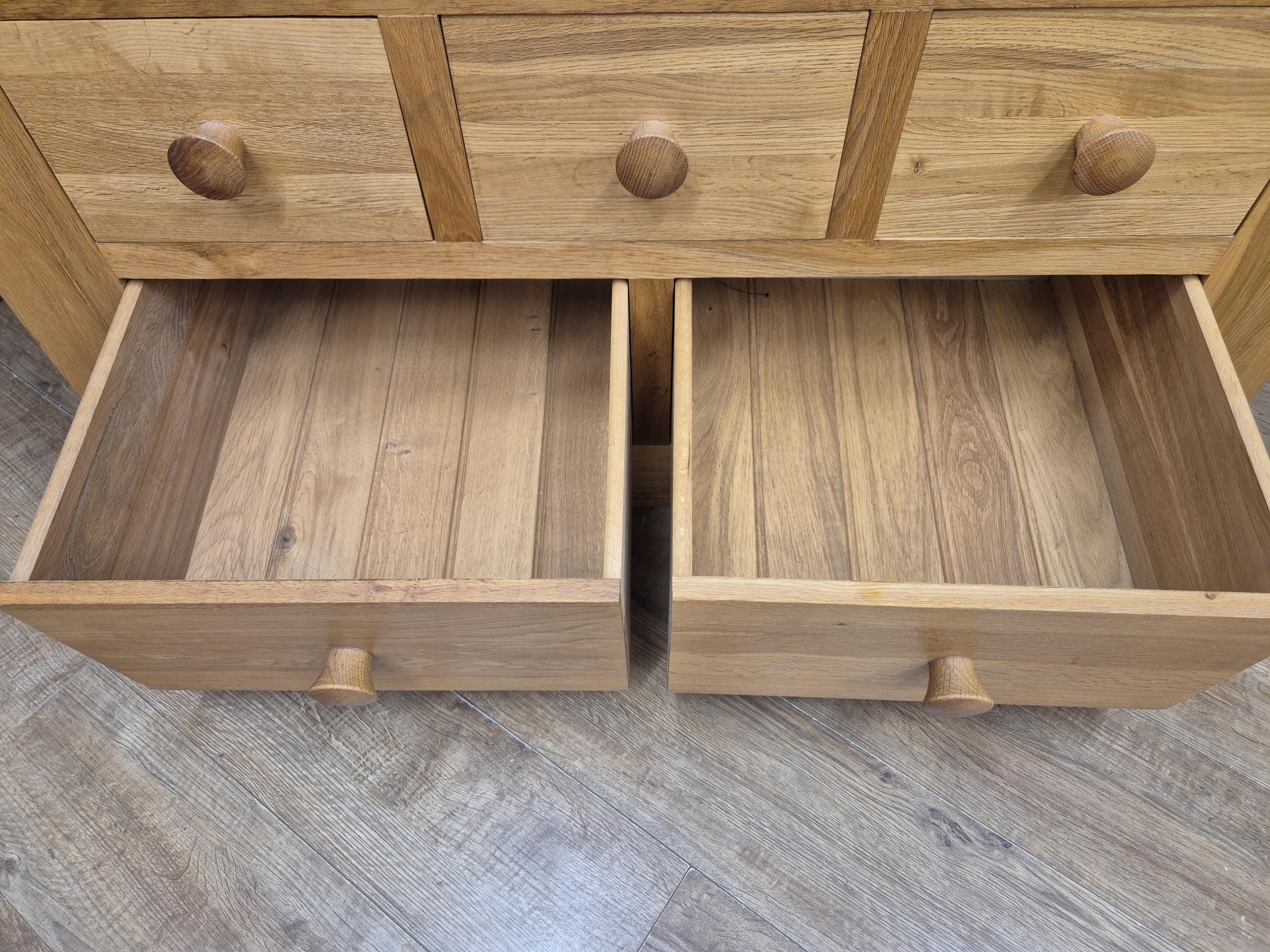 Oak Double Wardrobe Five Drawer Rustic Bedroom Armoire Storage