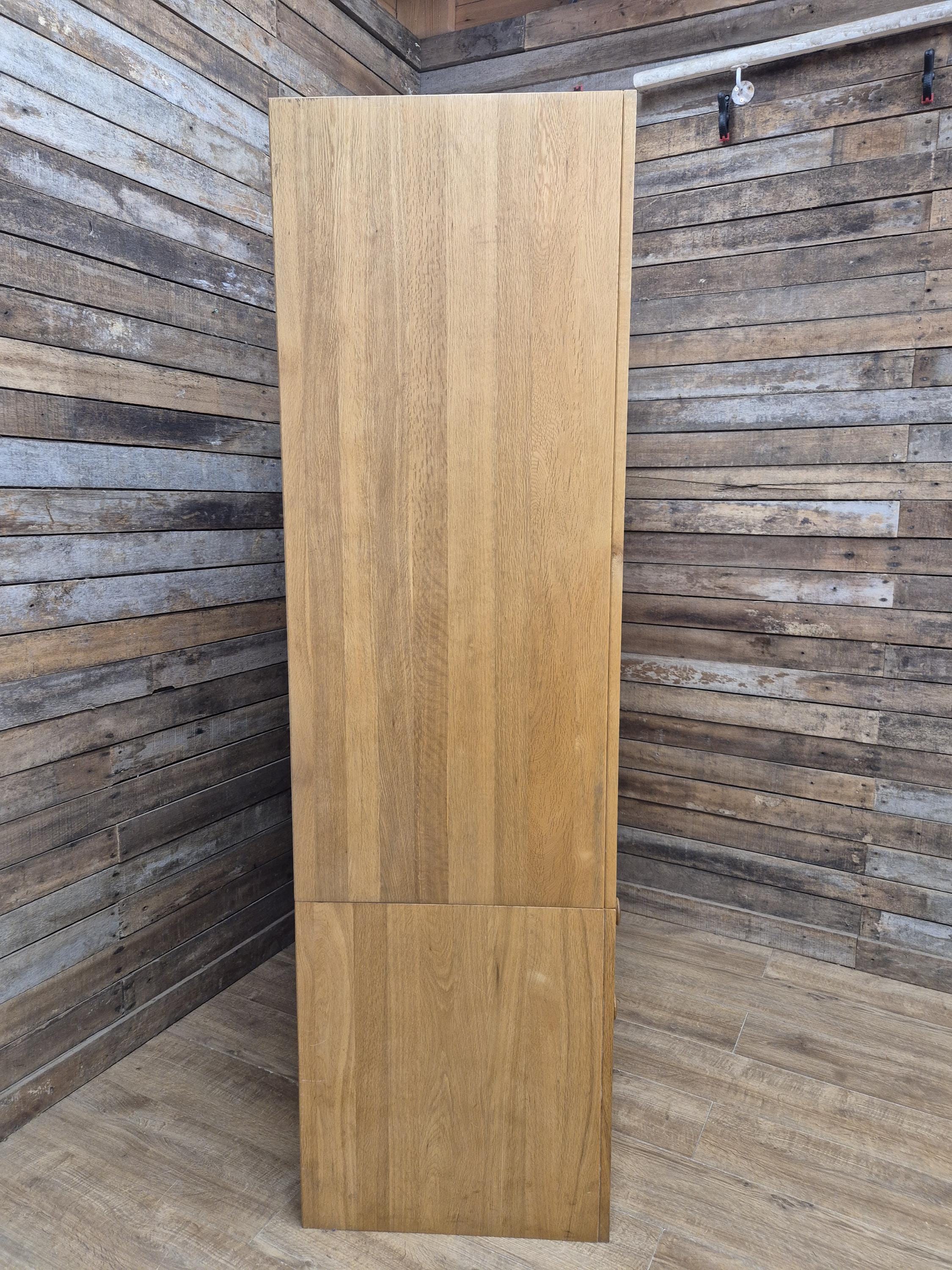 Oak Double Wardrobe Five Drawer Rustic Bedroom Armoire Storage