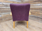 IKEA Bentwood Armchair Halabala Style Lounge Chair Purple Fabric