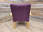 IKEA Bentwood Armchair Halabala Style Lounge Chair Purple Fabric
