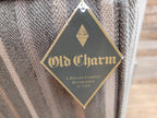 Old Charm Blakeney Wingback Armchair Oak Fireside Chair Striped Upholstery
