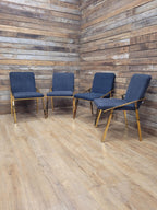 Eichholtz Reynolds Dining Chairs Gold Finish Contemporary Upholstered Set Four