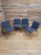 Eichholtz Reynolds Dining Chairs Gold Finish Contemporary Upholstered Set Four