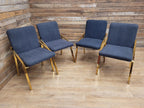 Eichholtz Reynolds Dining Chairs Gold Finish Contemporary Upholstered Set Four