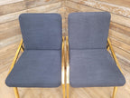 Eichholtz Reynolds Dining Chairs Gold Finish Contemporary Upholstered Set Four