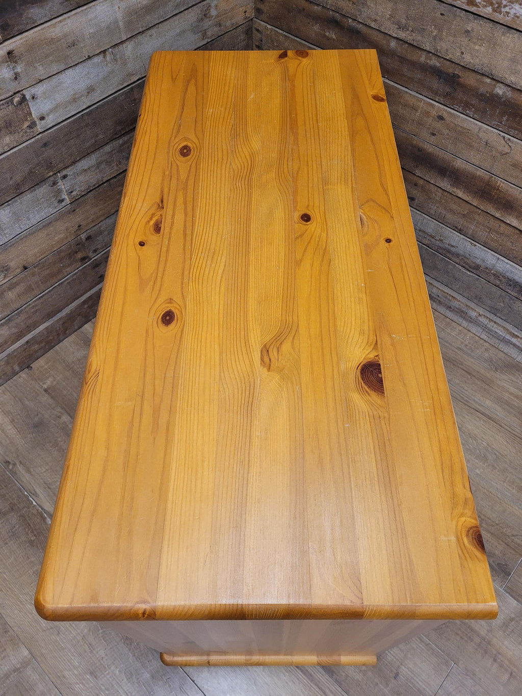 Pine Computer Desk Four Drawer Rustic Farmhouse Writing Table