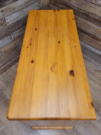 Pine Computer Desk Four Drawer Rustic Farmhouse Writing Table