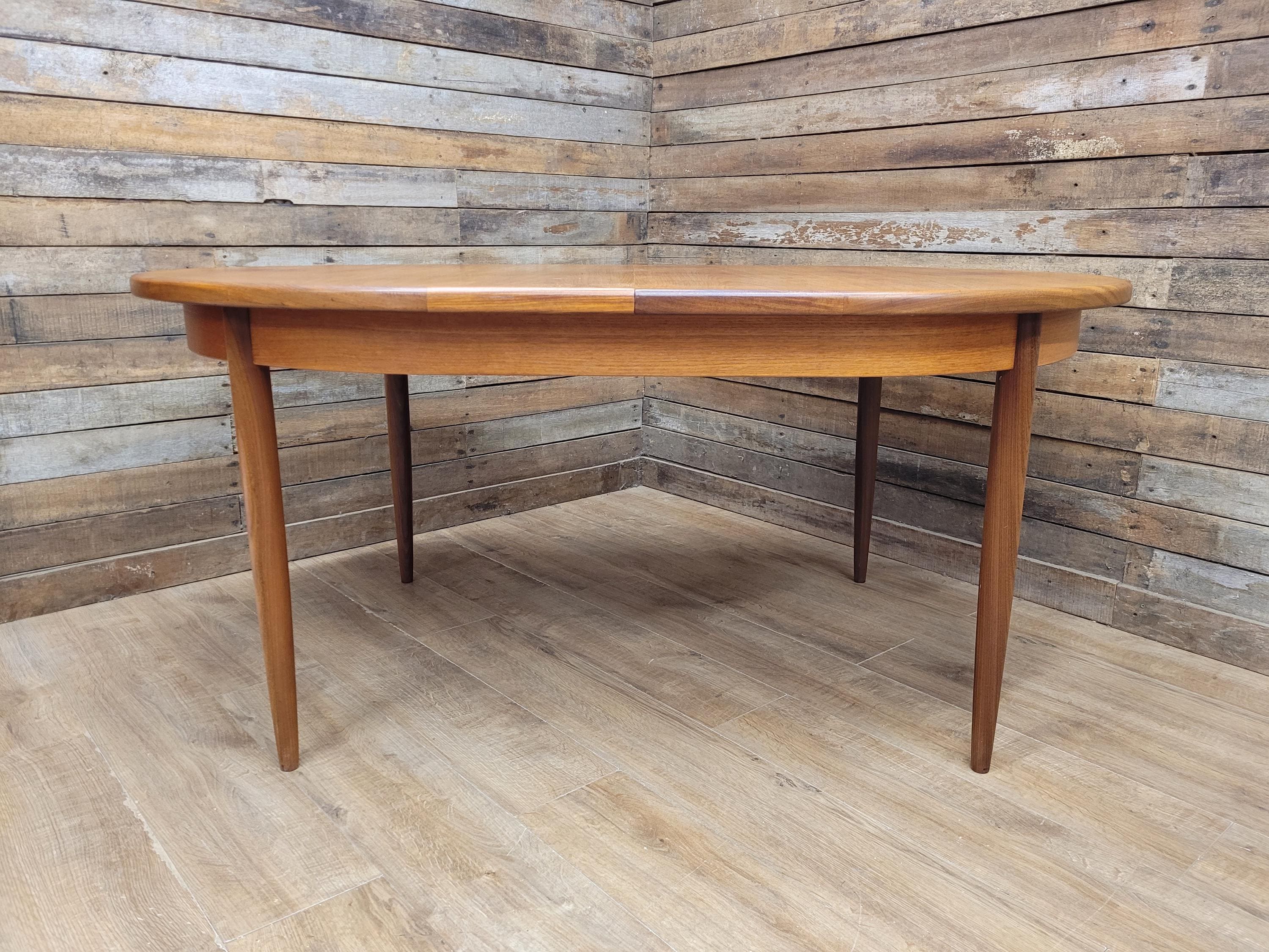 G Plan Fresco Dining Table Teak Mid Century Oval Extending Vintage