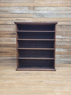 Victorian Oak Open Bookcase Antique Five Shelf Display Cabinet