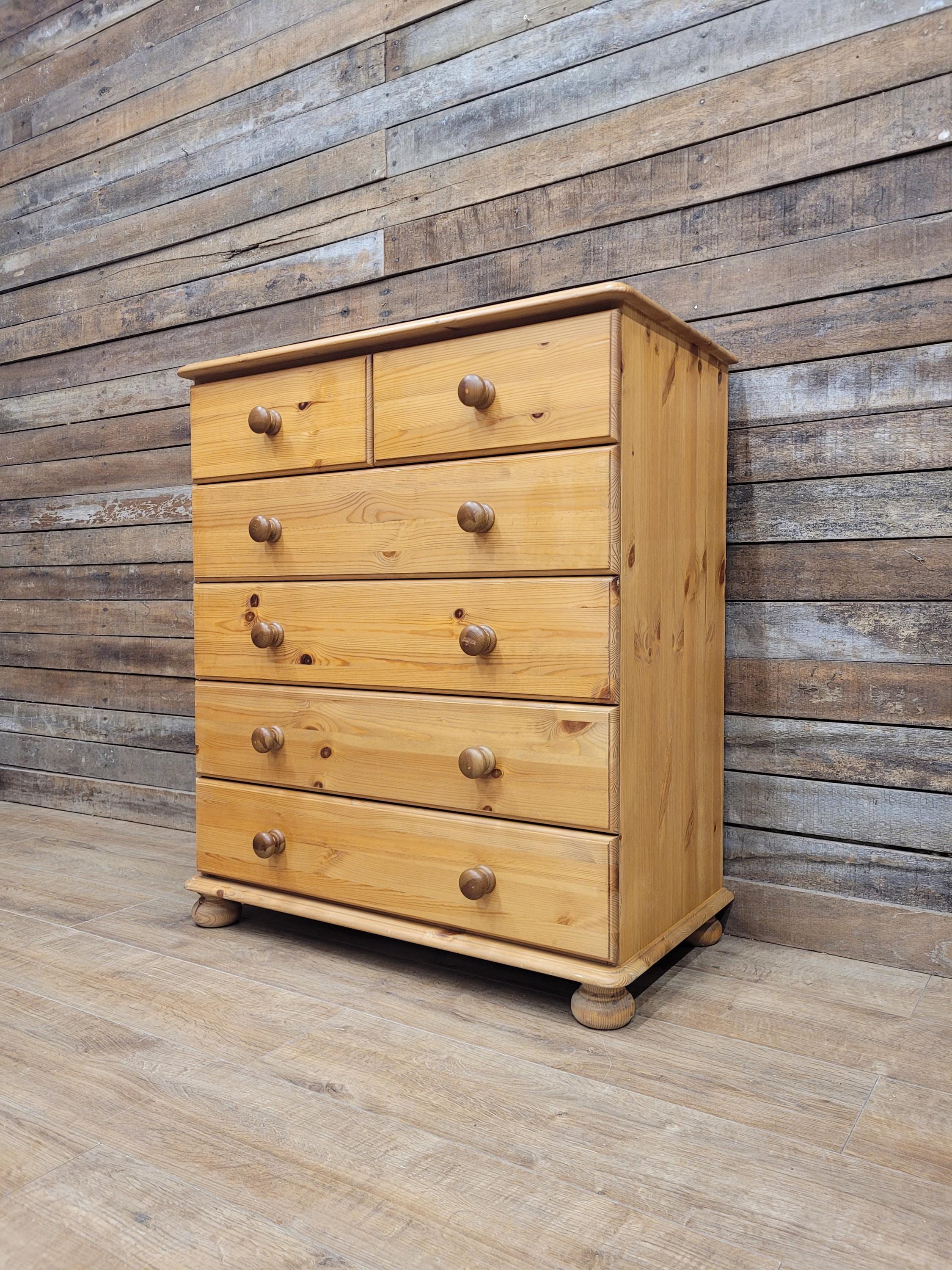 Barnsbury Pine Chest Of Drawers Scandinavian Timber Five Drawer