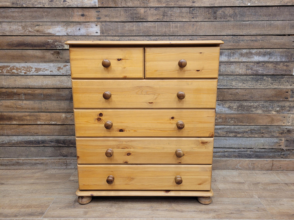 Barnsbury Pine Chest Of Drawers Scandinavian Timber Five Drawer