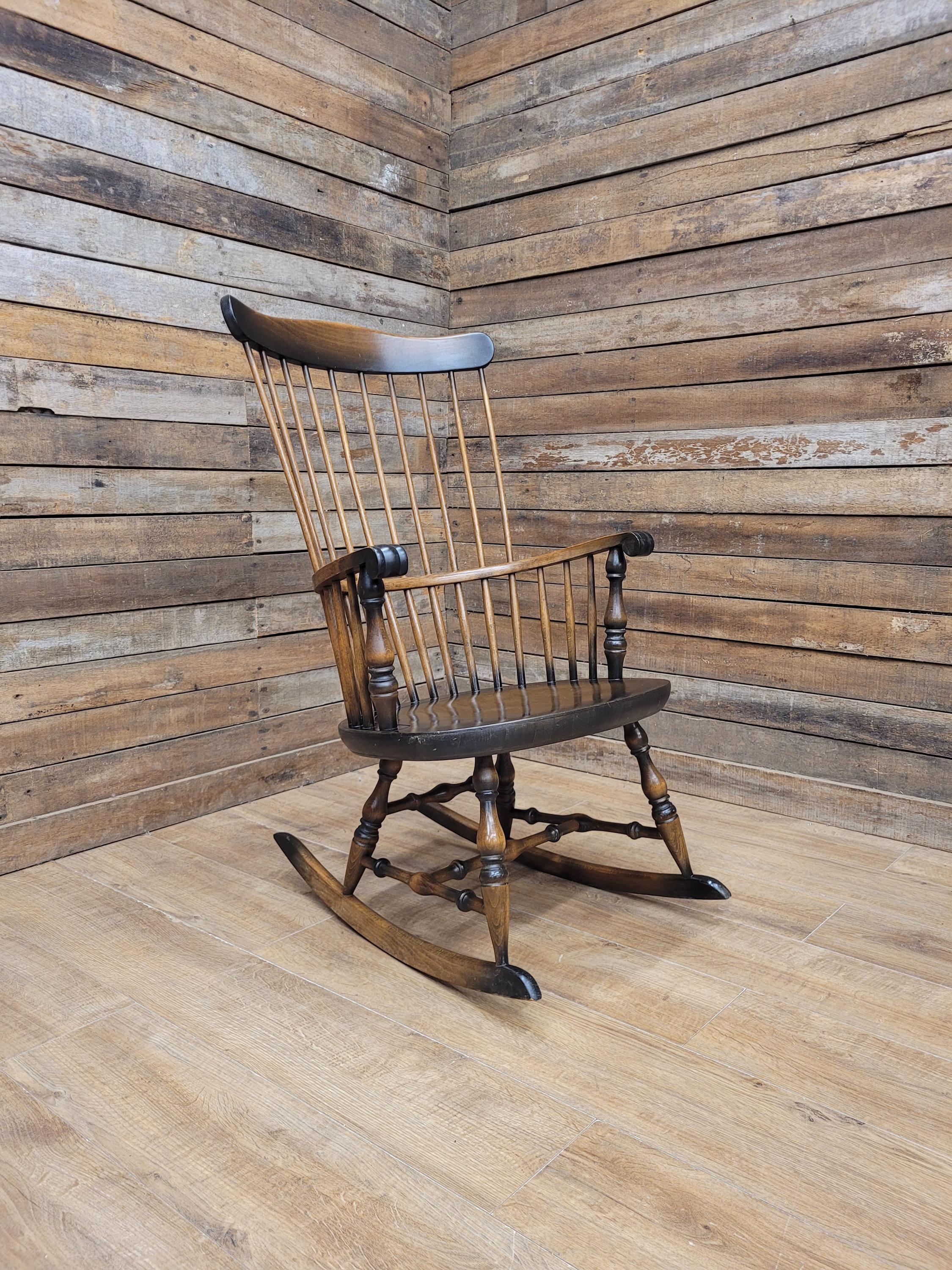 Sack Back Windsor Rocking Chair High Back Smokers Bow Armchair