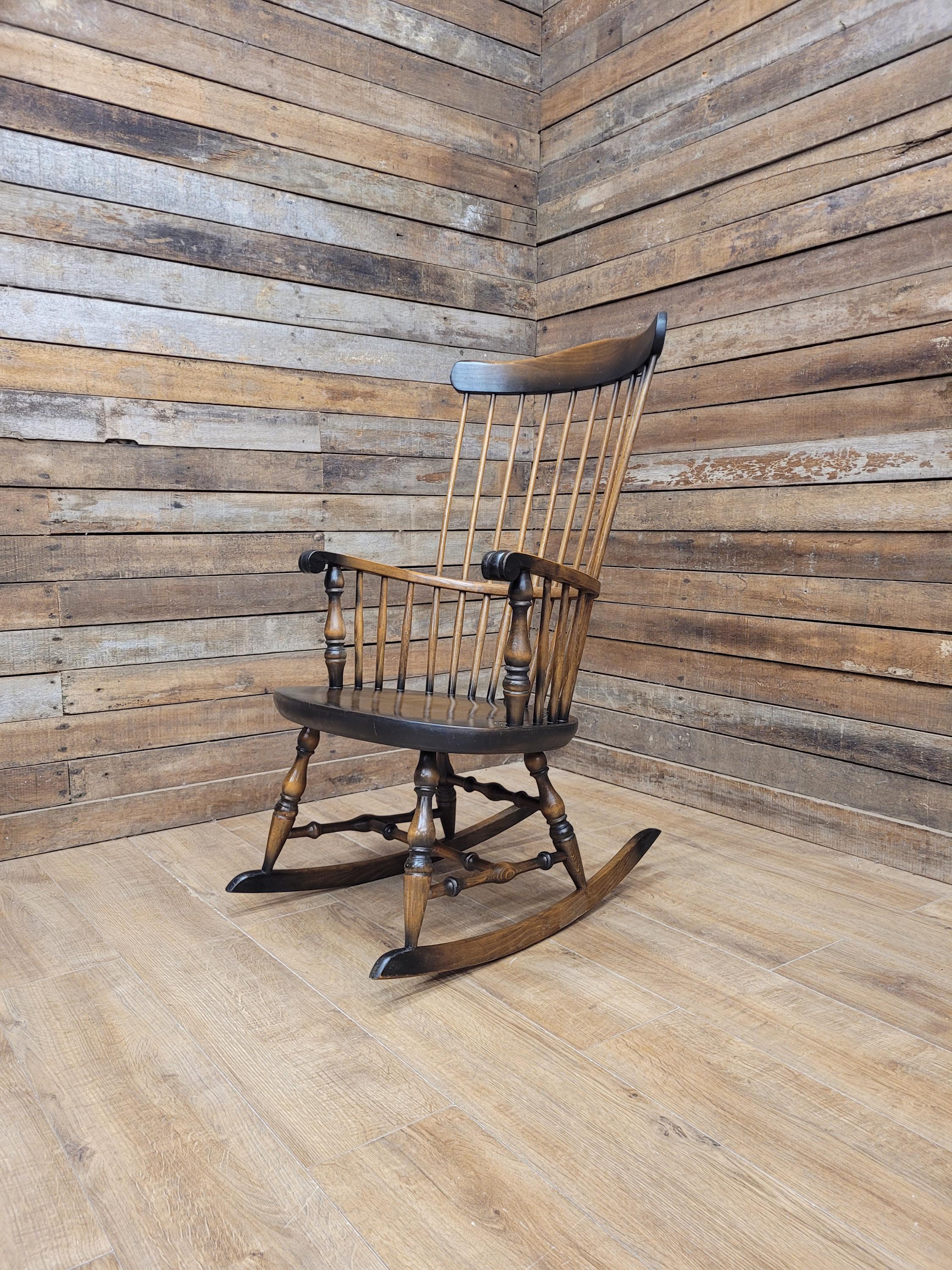 Sack Back Windsor Rocking Chair High Back Smokers Bow Armchair