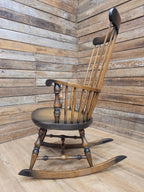 Sack Back Windsor Rocking Chair High Back Smokers Bow Armchair