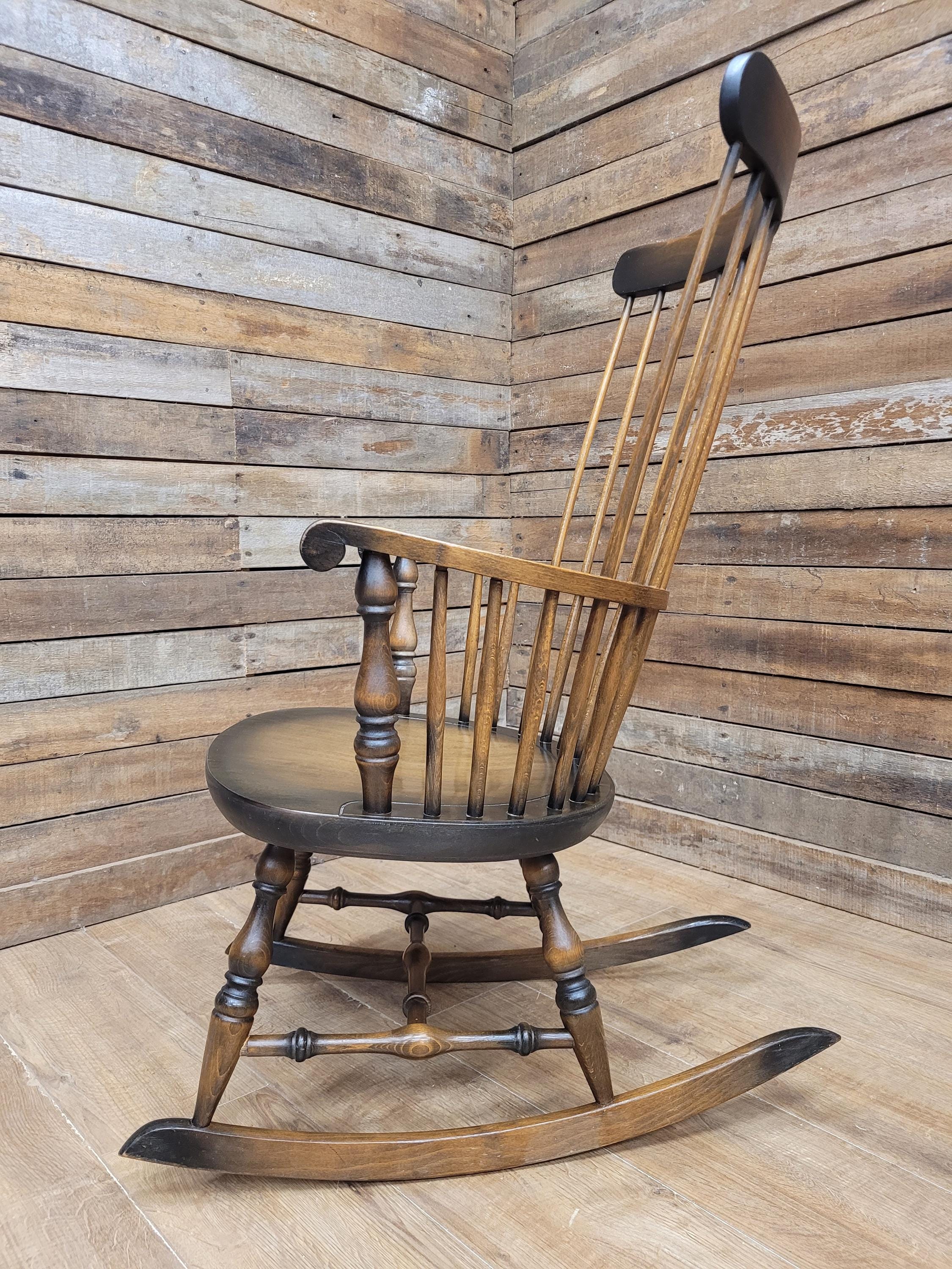 Sack Back Windsor Rocking Chair High Back Smokers Bow Armchair