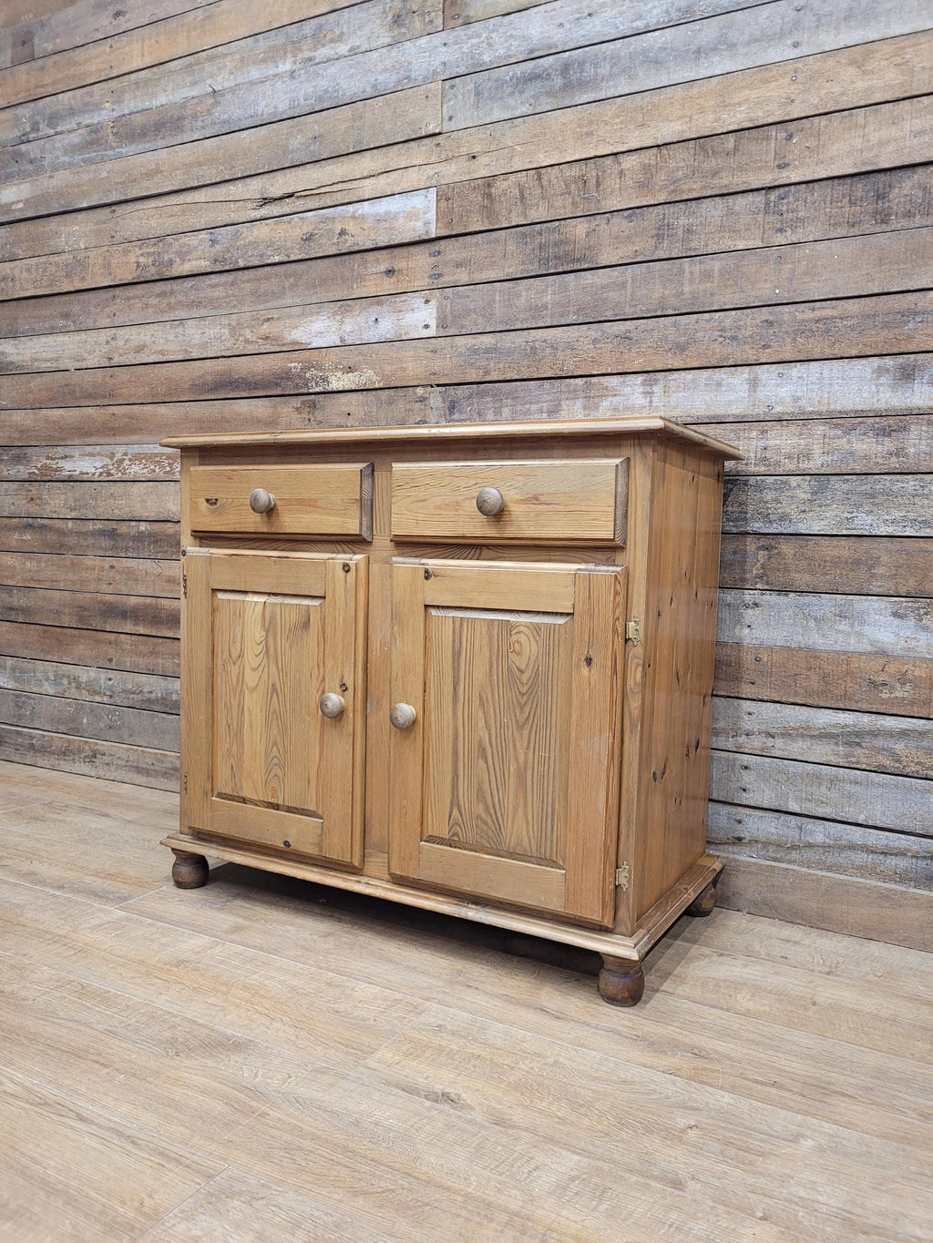 Pine Sideboard Cupboard Rustic Farmhouse Two Drawer Two Door Cabinet