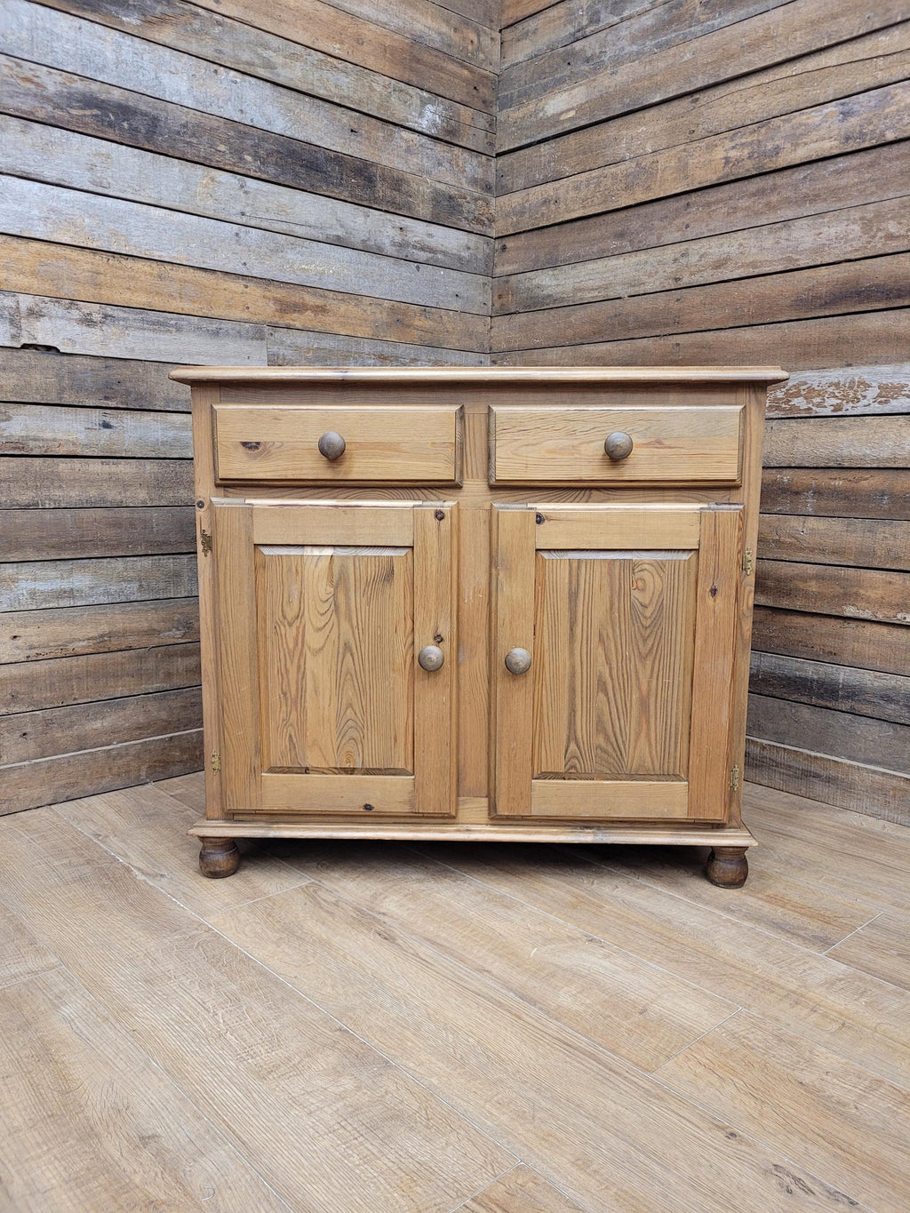 Pine Sideboard Cupboard Rustic Farmhouse Two Drawer Two Door Cabinet