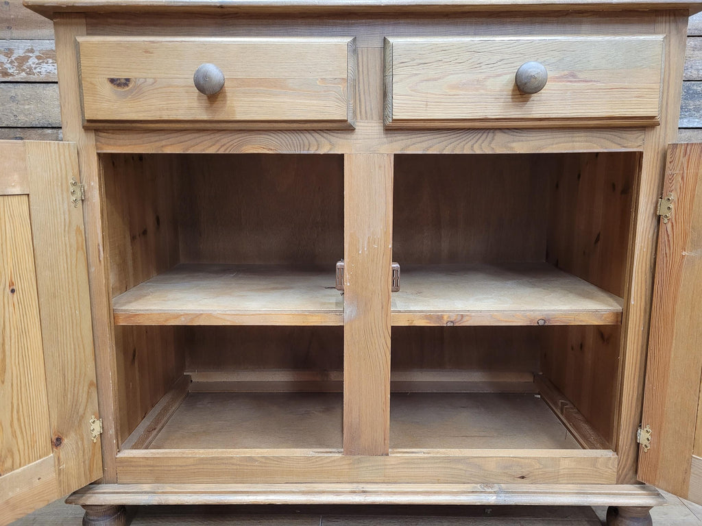 Pine Sideboard Cupboard Rustic Farmhouse Two Drawer Two Door Cabinet