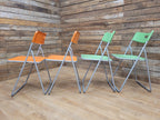 IKEA Folding Chairs Plastic Metal Stackable Dining Kitchen Set Four