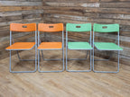 IKEA Folding Chairs Plastic Metal Stackable Dining Kitchen Set Four