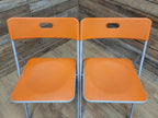 IKEA Folding Chairs Plastic Metal Stackable Dining Kitchen Set Four