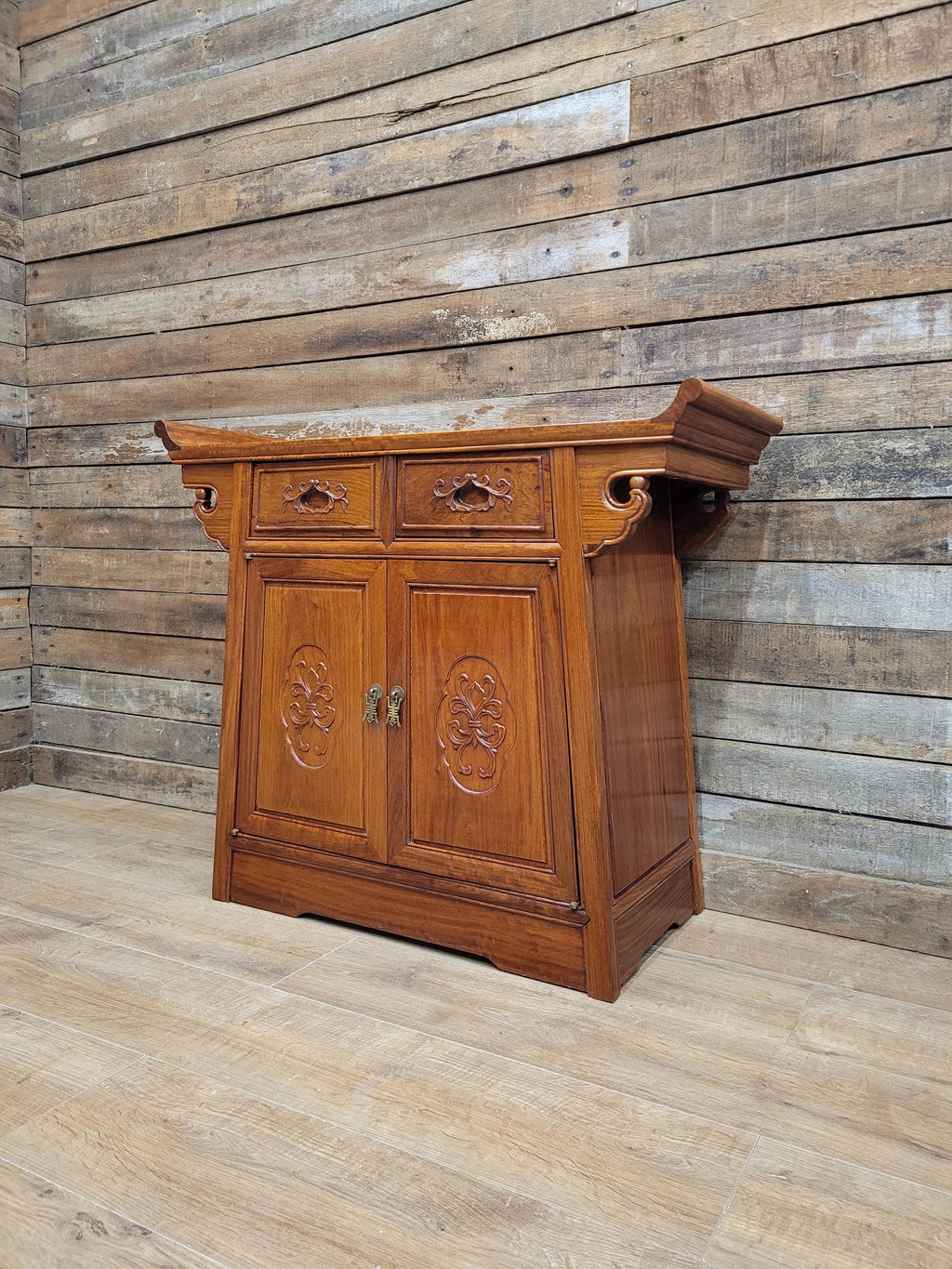 Hardwood Sideboard Cabinet Carved Two Drawer Two Door Cupboard