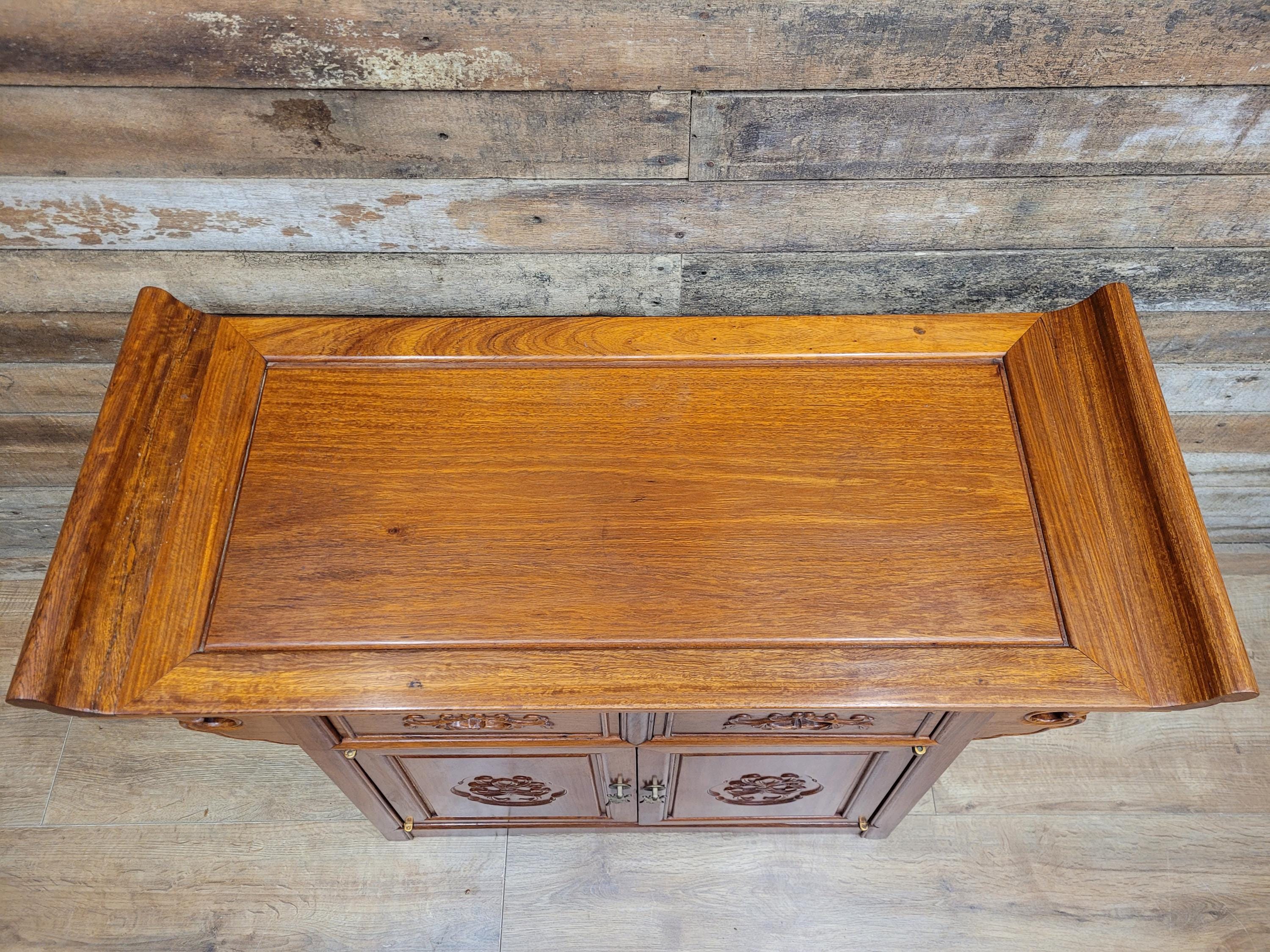 Hardwood Sideboard Cabinet Carved Two Drawer Two Door Cupboard