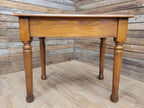Edwardian Oak Side Table Single Drawer Turned Leg Lamp Table