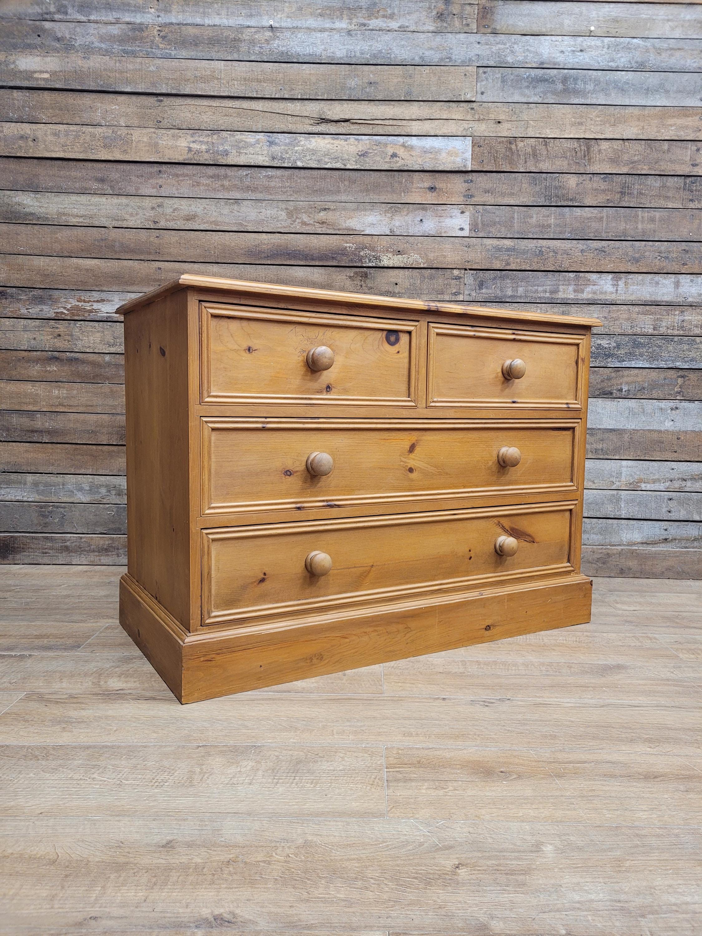 Pine Chest Of Drawers Country Style Four Drawer Bedroom Storage