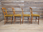 Dining Chairs Mahogany Victorian Balloon Back Velour Set Four