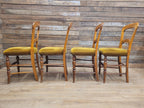 Dining Chairs Mahogany Victorian Balloon Back Velour Set Four