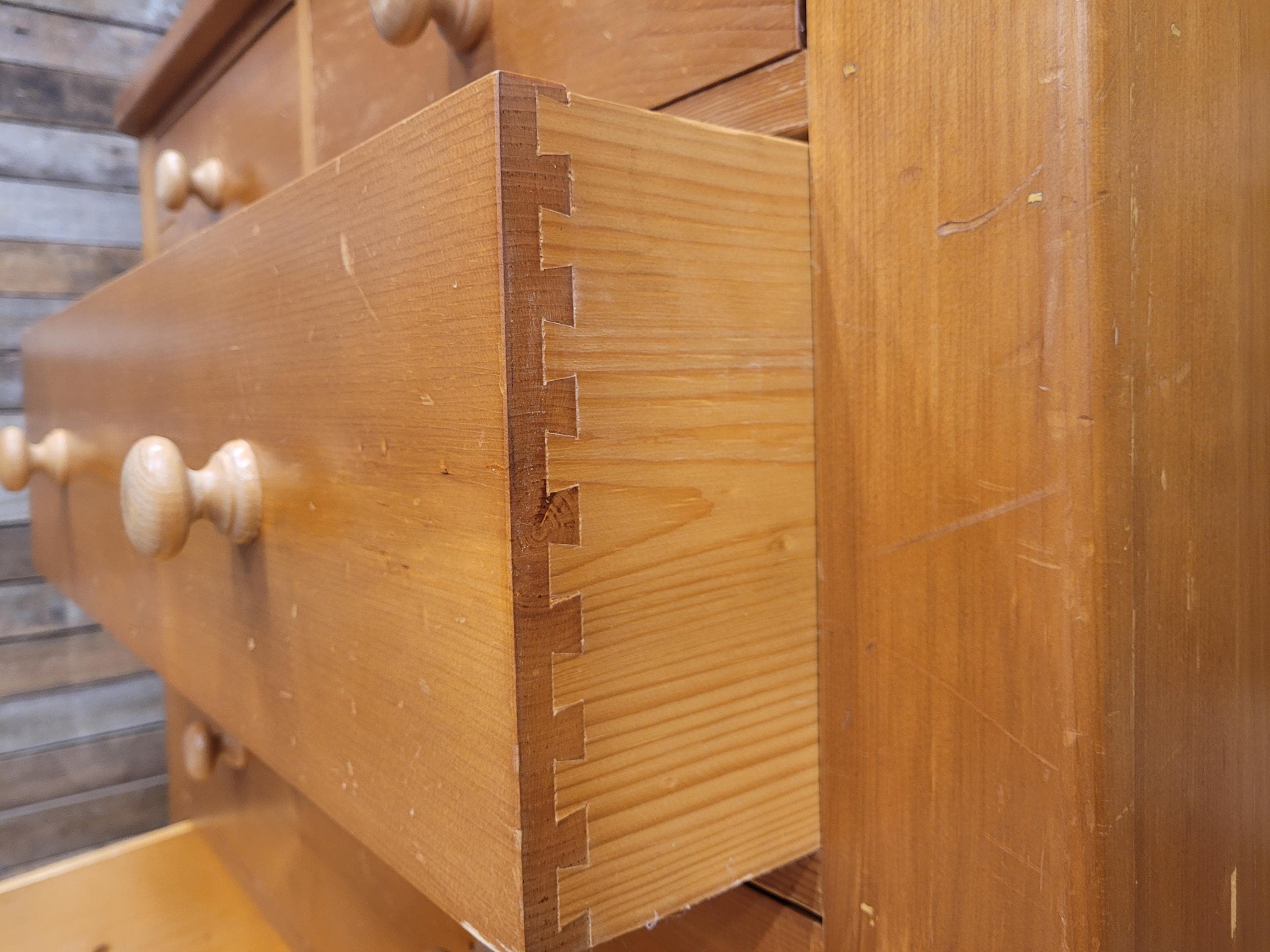 Scots Pine Chest Five Drawer Dovetailed Pine Bedroom Storage 2 Over 3