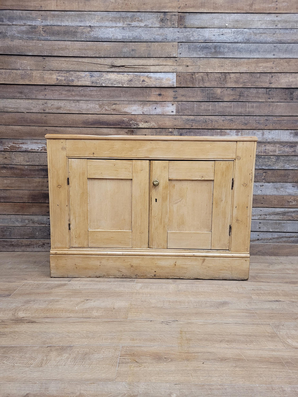 Victorian Pine Cupboard Rustic Country Two Door Side Cabinet