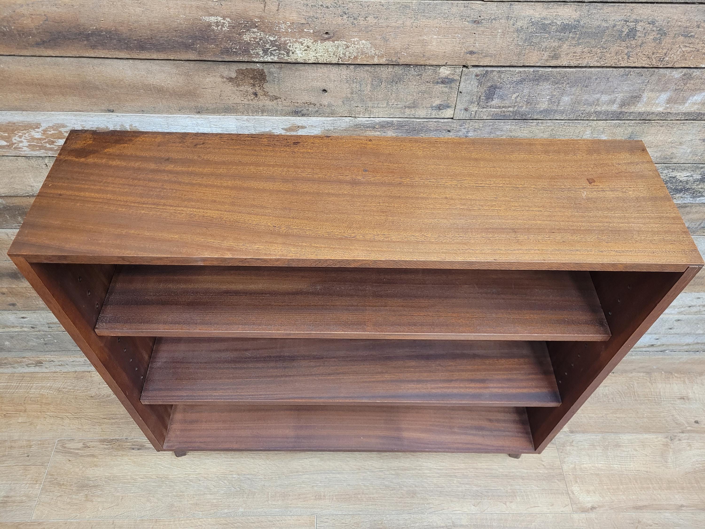 Mid Century Teak Bookcase Open Shelving Adjustable Shelves Cabinet