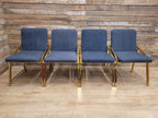 Eichholtz Reynolds Dining Chairs Gold Finish Contemporary Upholstered Set Four