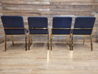 Eichholtz Reynolds Dining Chairs Gold Finish Contemporary Upholstered Set Four