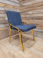Eichholtz Reynolds Dining Chairs Gold Finish Contemporary Upholstered Set Four