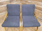 Eichholtz Reynolds Dining Chairs Gold Finish Contemporary Upholstered Set Four