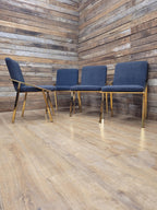 Eichholtz Reynolds Dining Chairs Gold Finish Contemporary Upholstered Set Four