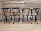 Four Victorian Elm Penny Seat Windsor Dining Chairs