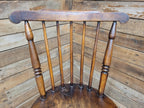 Four Victorian Elm Penny Seat Windsor Dining Chairs