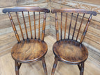 Four Victorian Elm Penny Seat Windsor Dining Chairs