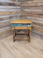 Walker Hall Oak Edwardian Canteen Cutlery Table Barley Twist Cabinet Edwardian