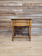 Walker Hall Oak Edwardian Canteen Cutlery Table Barley Twist Cabinet Edwardian