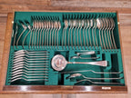 Walker Hall Oak Edwardian Canteen Cutlery Table Barley Twist Cabinet Edwardian