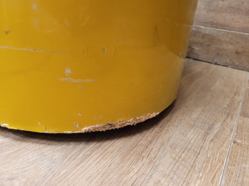 Vintage Glass Display Cabinet Illuminated Curved Lockable On Casters Yellow