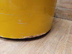 Vintage Glass Display Cabinet Illuminated Curved Lockable On Casters Yellow