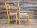 Pair Chairs Beech Country Ladder Back Rush Seat Rustic Country House Style