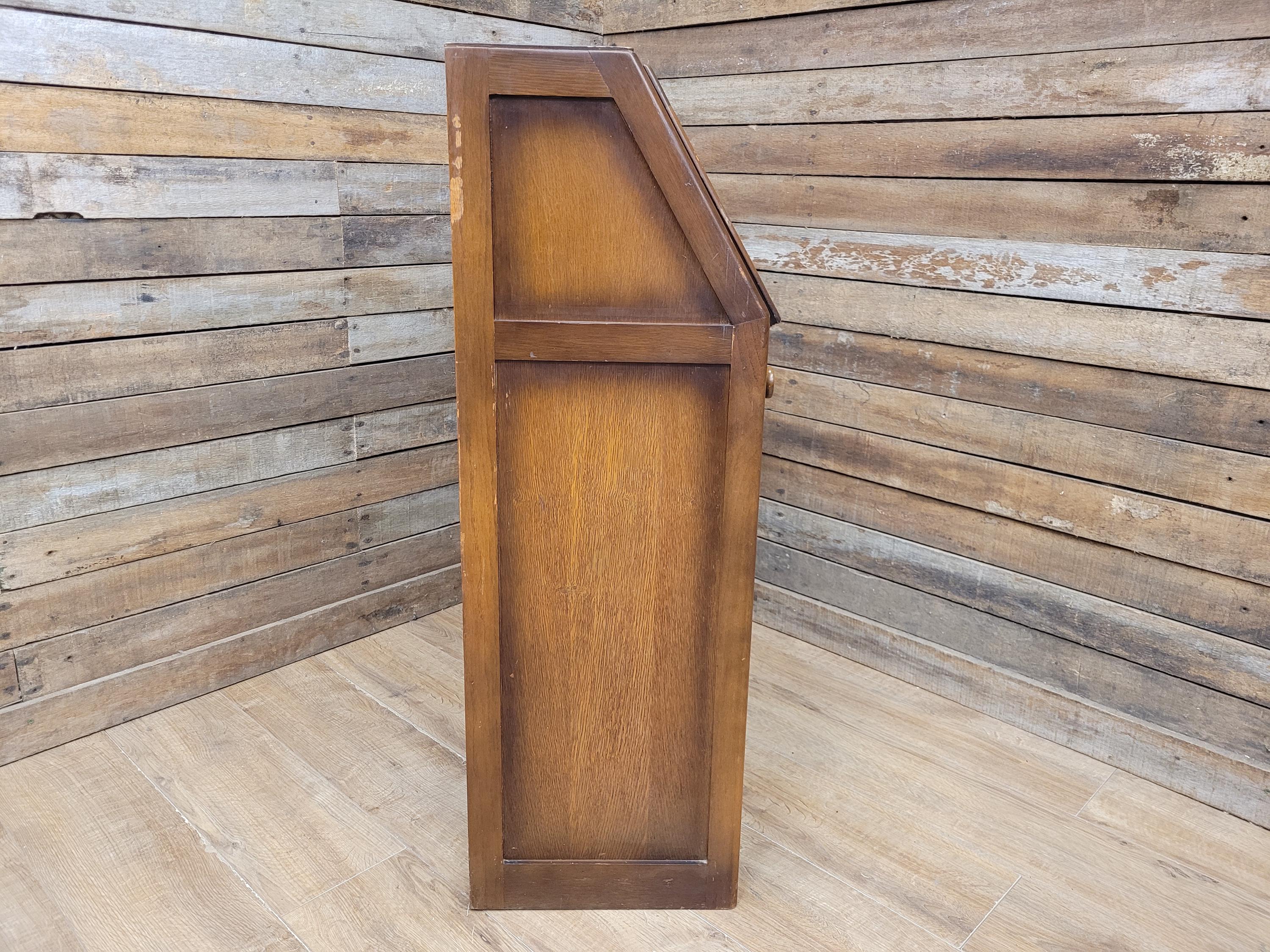 Vintage Jentique Glazed Bureau Desk Pigeon Hole Bookcase Mid Century Bureau